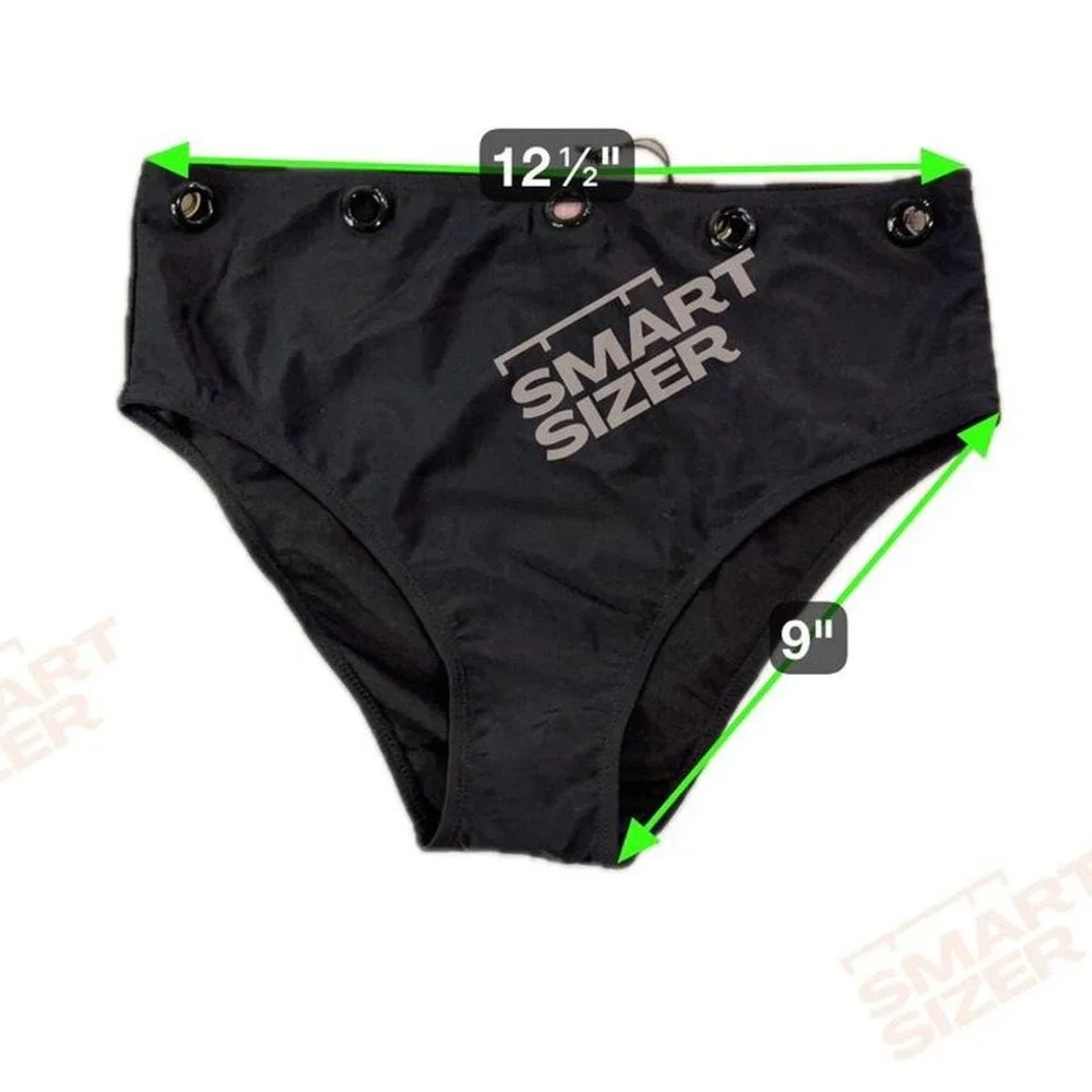 Juicy Couture‎ Black High Waisted Bikini Set Grommets Swimsuit - NEW WITH TAGS